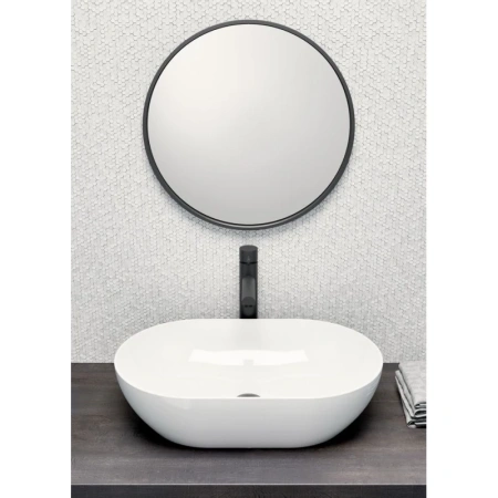 раковина gsi pura 883411 накладная, 60x37 см, bianco lucido (белый глянец)