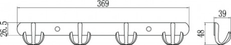 планка с крючками savol s-07204b