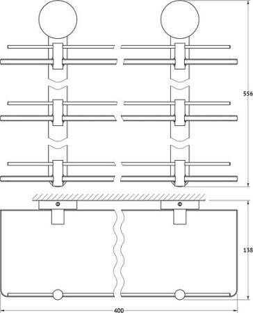 полка artwelle harmonie har 038 3-ярусная, 40 см