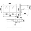 кухонная мойка blanco andano 400/400-u 522987 сталь