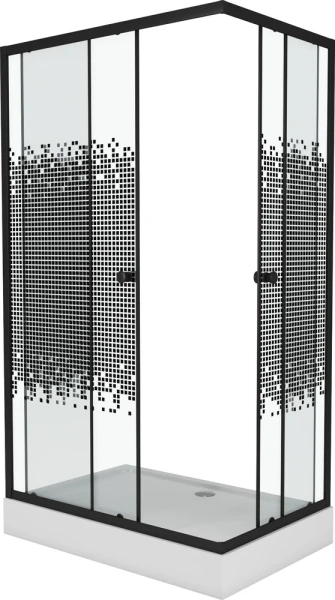 душевой уголок niagara eco ng-012-14q black мозаика, с поддоном