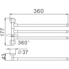 полотенцедержатель haiba hb113 поворотный, цвет хром