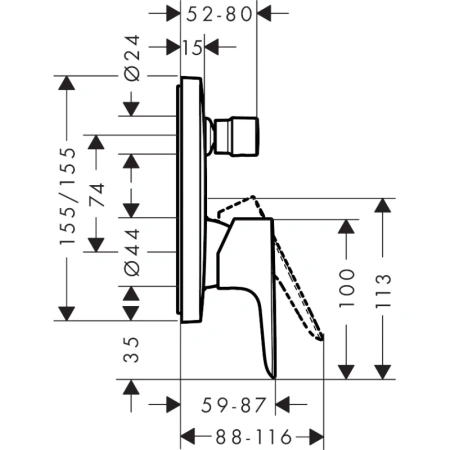 смеситель для ванны hansgrohe talis e 71745140