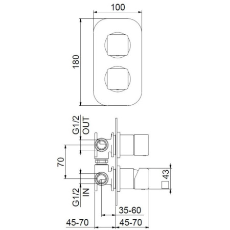 смеситель для ванны webert one-x ox860101740