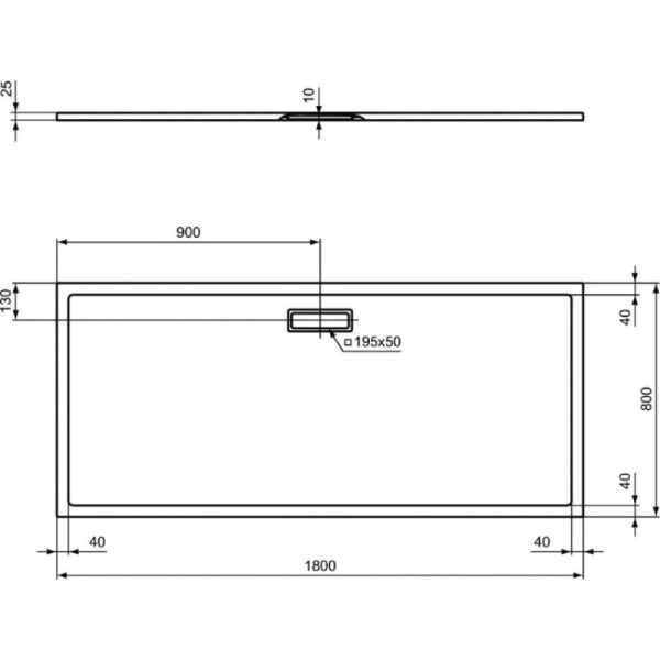 акриловый душевой поддон ideal standard ultraflat new t447301 180x80