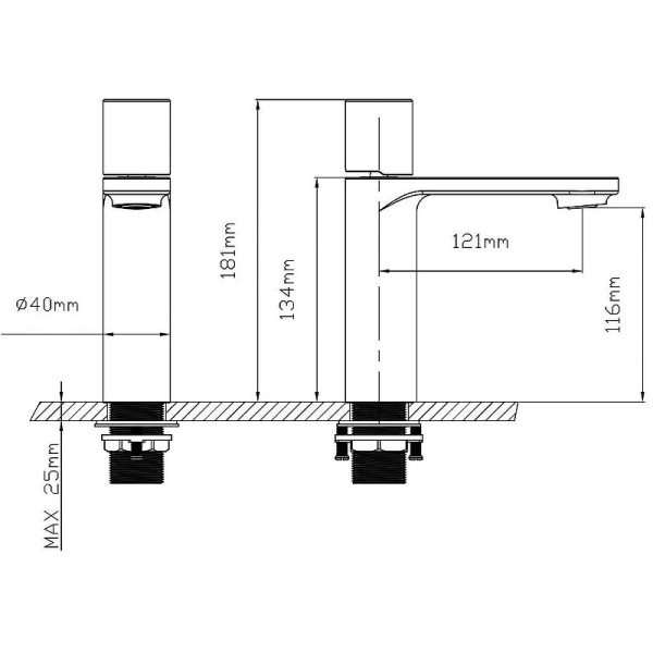 смеситель для раковины vincea vogue vbf-4v3mb черный матовый