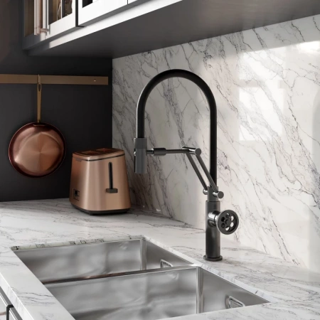 смеситель для кухни iddis grange gragmfli05 графит с гибким изливом