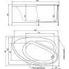 акриловая ванна timo iva 150x95 l iva1595l без гидромассажа