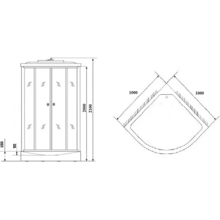 душевая кабина niagara luxe 100x100 ng-7702w без гидромассажа