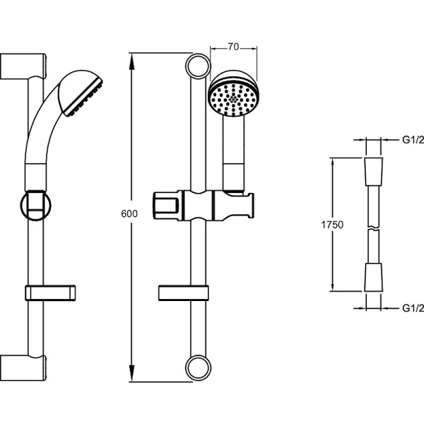 душевой гарнитур jacob delafon eco e14320-cp