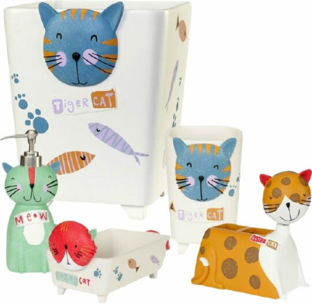 ведро для мусора creative bath kitty kty54mult белое, 5 л