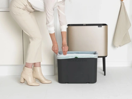 мусорное ведро brabantia bo touch bin 304583 36 л, шампань