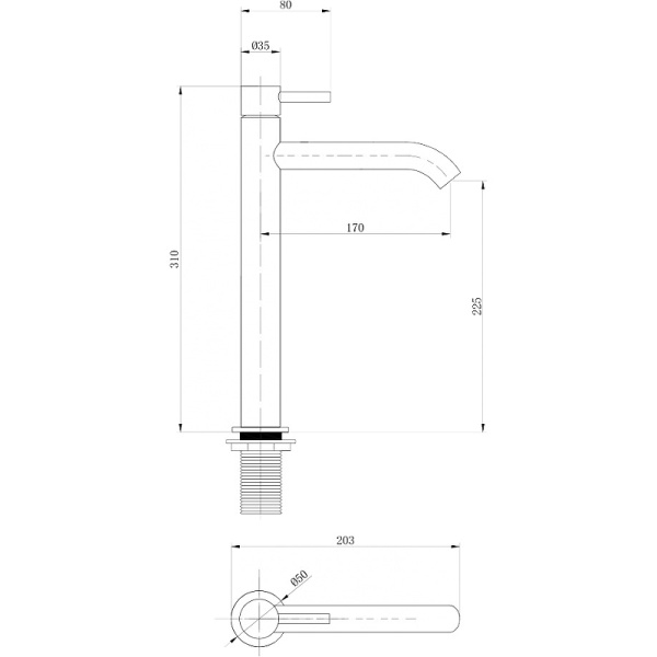 смеситель abber wasser kreis af8111b, черный матовый