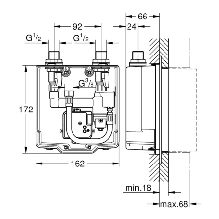 скрытая часть grohe eurosmart cosmopolitan e 36336001