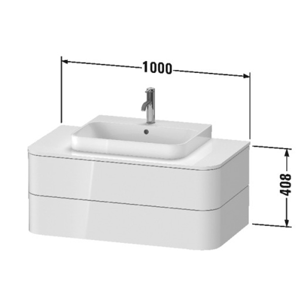 duravit happy d.2 plus столешница для мебели 1000x550x16мм, с 1м отв под раковину для # hp4931, hp4941, hp4951, hp4961, hp4971, цвет: graphite superma