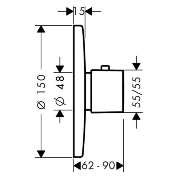 термостат ecostat e, см 43 л/мин hansgrohe 31570000