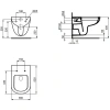 подвесной безободковый унитаз ideal standard tempo t040501