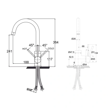 смеситель для кухни kaiser merkur 26544