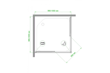 душевой уголок royal bath hpd 100х100 rb100hpd-c-bl профиль черный стекло матовое