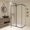 душевой уголок rgw classic cl-046-b 100х80x185, профиль матовый черный, стекло прозрачное
