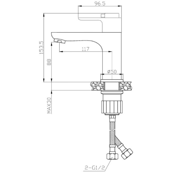 смеситель для раковины orange aristo t19-021cr thermo хром