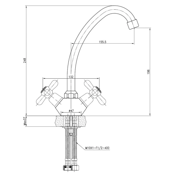 смеситель для кухни kaiser carlson 11022