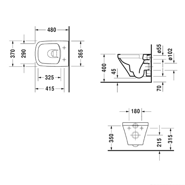 унитаз duravit durastyle rimless 2571090000 подвесной, безободковый,37x48 cм, белый