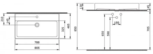 раковина накладная bocchi milano 80 1377-001-0126 белая глянцевая
