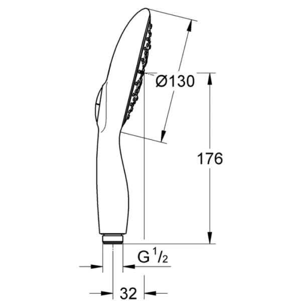 ручной душ 130 мм grohe power&soul 27672gl0