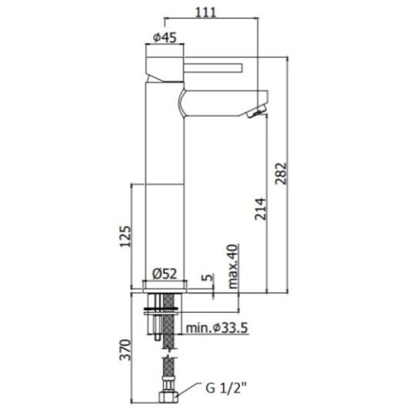 смеситель для раковины без донного клапана paffoni stick sk071hcr120