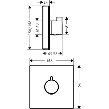 термостат hansgrohe showerselect glass highflow 15734400