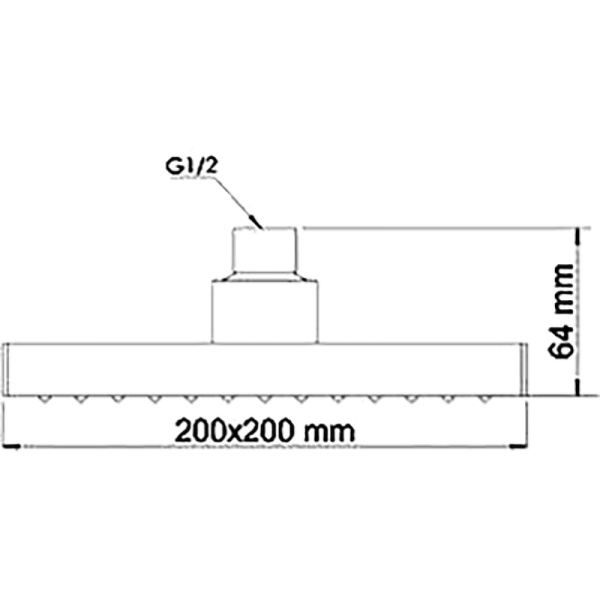 верхний душ wasserkraft a028 20х20 cм, цвет хром