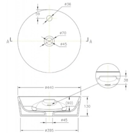 раковина накладная bravat affability (c22239w-1-eng)