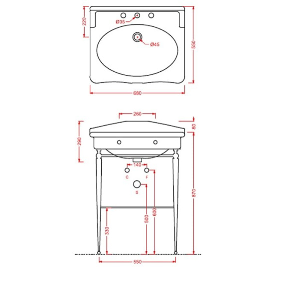 консоль под раковину artceram hermitage hea015 73 oro золото