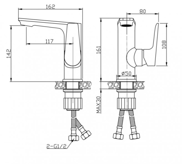 смеситель для раковины belbagno ancona ancona-lvm-crm