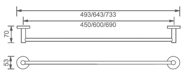Держатель для полотенец Aquanet 4524 хром (60 см)