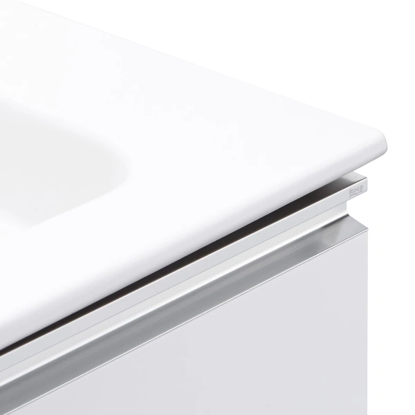 тумба с раковиной белый глянец 60,5 см roca the gap a857404806+ 32799e000