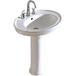 Раковина CeramaLux Lux Classic 2061 подвесная с пьедесталом, 75x57 см, белая