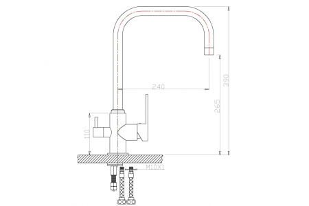 смеситель для кухни zorg clean water zr 318 yf-33 br под фильтр