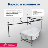 акриловая ванна aquanet capri 160x100 l 00205476 с каркасом, цвет белый