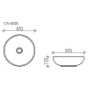 раковина ceramicanova element cn6020 накладная, ø37 см, белая