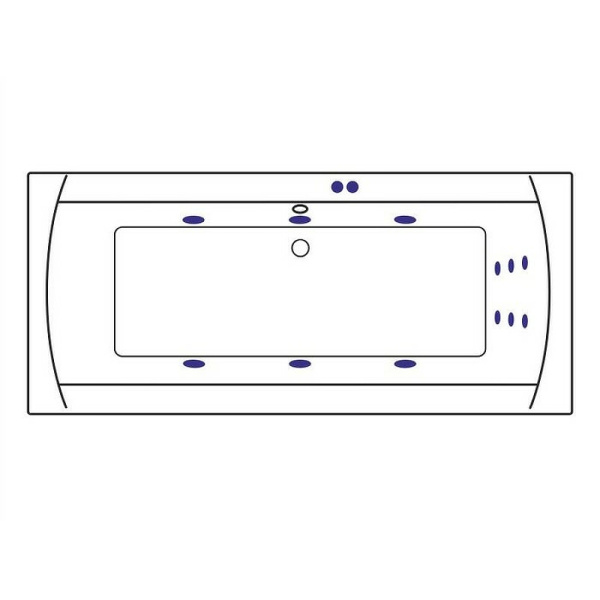 акриловая ванна excellent aquaria lux 180x80 "line" цвет бронза