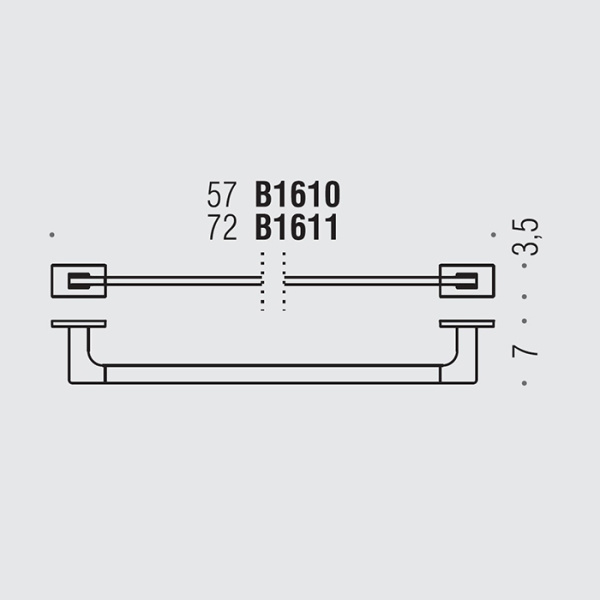 Colombo Design Look Полотенцедержатель 57см, PVD графит матовый