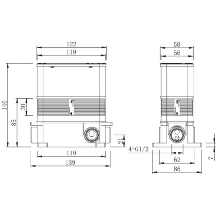 смеситель для ванны caprigo fonte 12-551-crm