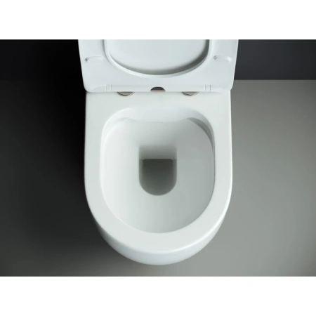 чаша напольного унитаза ceramicanova mia cn1801-b безободковый, с сиденьем микролифт, белая