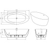 ванна акриловая отдельностоящая belbagno bb707-1860-880