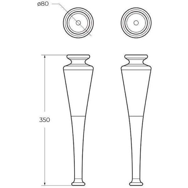 ножки для тумбы под раковину 35 cezares tiffany 40388, цвет blu petrolio.