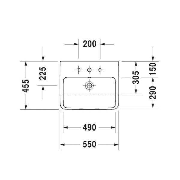 раковина подвесная duravit me by starck 0378550000