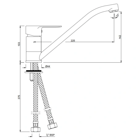 смеситель для кухни jaquar ornamix prime orp-chr-10173bpm