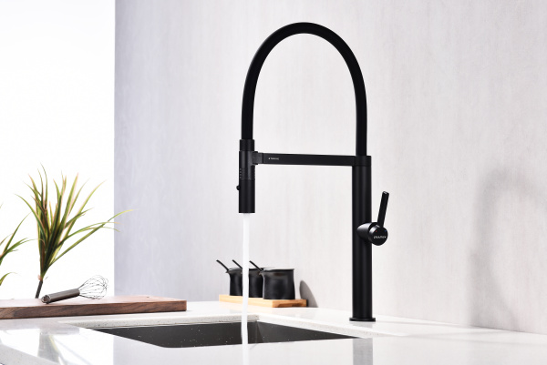 смеситель для кухни paulmark leader le214101-401, антрацит